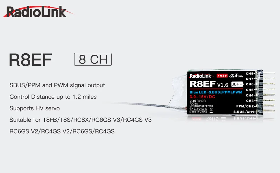 Radiolink R8EF Ontvanger 2.4G  - Receiver Sbus 8Ch recensie en prijs