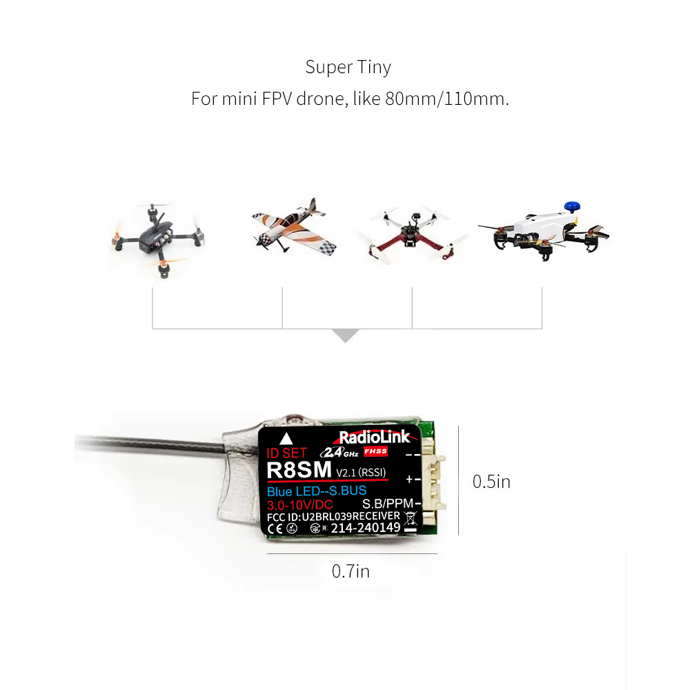 RadioLink R8SM 8CH 2.4GHz Supe - Receiver Sbus 8Ch recensie en prijs
